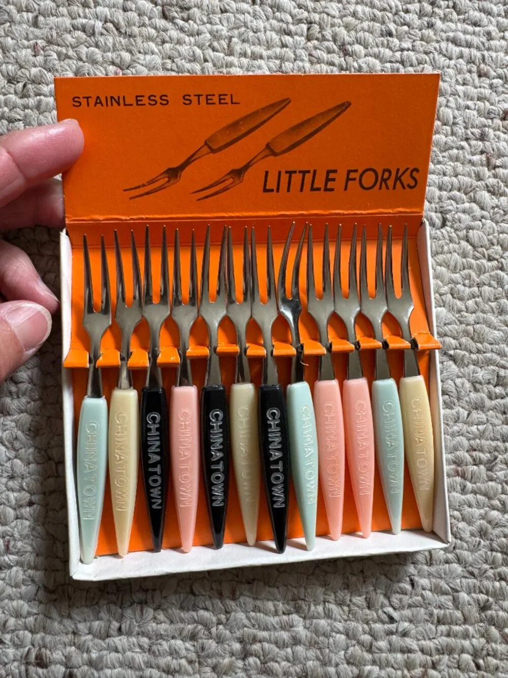 Vintage Set of Little Fork Chinatown Souvenirs Party Hors D'oeuvres Mid Century